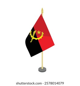 angola table flagpole flat vector design illustration