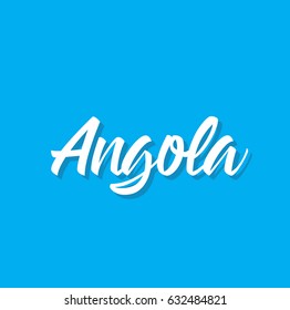 angola, text design. Vector calligraphy. Typography poster. Usable as background.