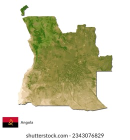 Angola Topography Country  Map Vector