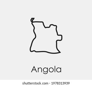 Angola vector icon. Editable stroke. Symbol in Line Art Style for Design, Presentation, Website or Apps Elements, Logo. Pixel vector graphics - Vector