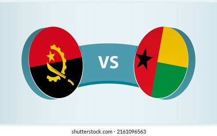 Angola versus Guinea-Bissau, team sports competition concept. Round flag of countries.