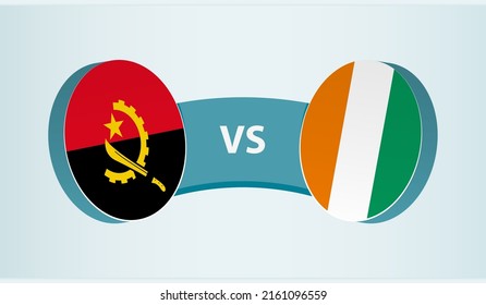 Angola Versus Ivory Coast, Team Sports Competition Concept. Round Flag Of Countries.