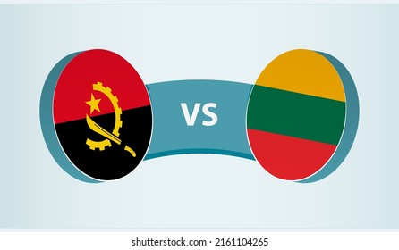 Angola versus Lithuania, team sports competition concept. Round flag of countries.