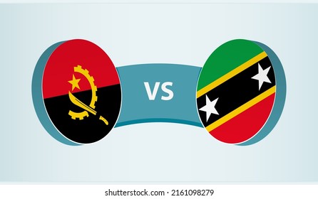 Angola versus Saint Kitts and Nevis, team sports competition concept. Round flag of countries.