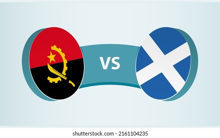 Angola Versus Scotland, Team Sports Competition Concept. Round Flag Of Countries.