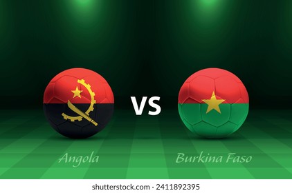 Angola vs Burkina Faso football scoreboard broadcast template for soccer africa tournament 2023