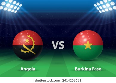 Angola vs Burkina Faso Football scoreboard broadcast graphic soccer template