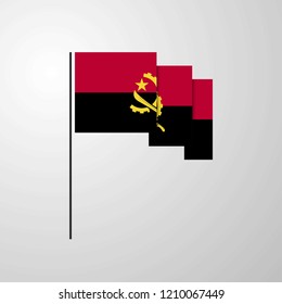 Angola waving Flag creative background