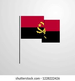Angola waving Flag design vector