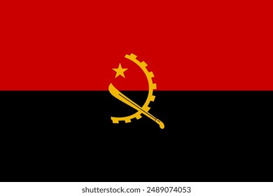 Angola waving flag pattern background. Realistic national flag design. Abstract vector template.