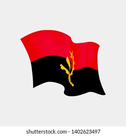 Angola waving flag. Vector illustration. Luanda