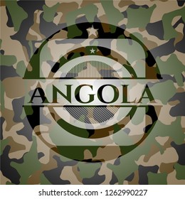 Angola written on a camo texture