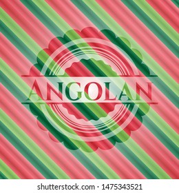 Angolan christmas badge background. Vector Illustration. Detailed.