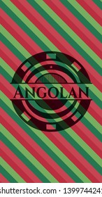 Angolan christmas colors emblem. Vector Illustration. Detailed.