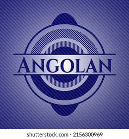 Emblema angoleño con fondo jean. Ilustración vectorial. Detallado. 
