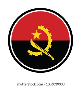 The Angolan flag in the form of a glossy icon.