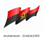 Angolan flag wavy abstract background. Vector illustration.