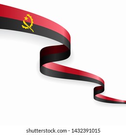 Angolan flag wavy abstract background. Vector illustration.