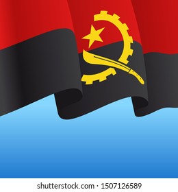 Angolan flag wavy abstract background. Vector illustration.