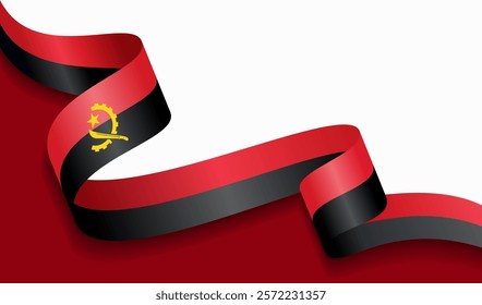 Angolan flag wavy abstract background. Vector illustration.