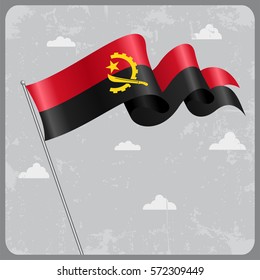 Angolan flag wavy abstract background. Vector illustration.