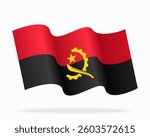 Angolan flag wavy background layout. Vector illustration.
