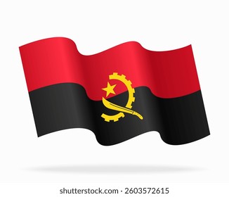 Angolan flag wavy background layout. Vector illustration.