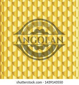 Angolan golden emblem. Scales pattern. Vector Illustration. Detailed.