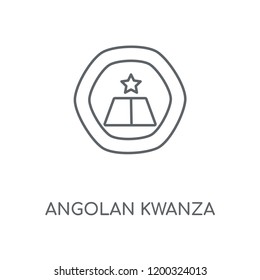 Angolan Kwanza linear icon. Angolan Kwanza concept stroke symbol design. Thin graphic elements vector illustration, outline pattern on a white background, eps 10.