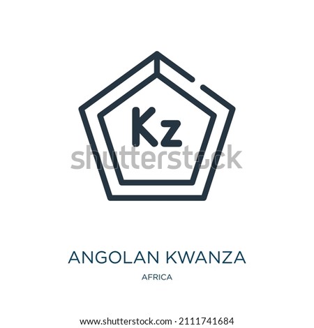 angolan kwanza thin line icon. kwanza, angola linear icons from africa concept isolated outline sign. Vector illustration symbol element for web design and apps.