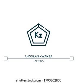 angolan kwanza vector line icon. Simple element illustration. angolan kwanza outline icon from africa concept. Can be used for web and mobile
