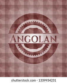Angolan red badge with geometric background. Seamless.