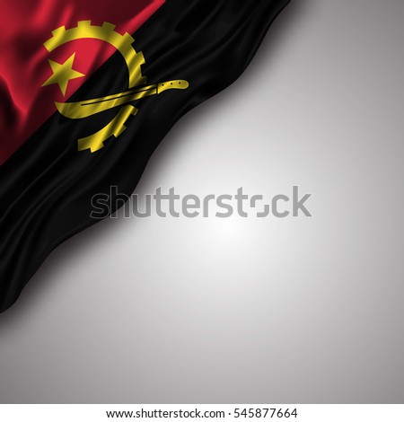 angolan waving silky flag isolated on gray background, can be used in many topic like national day, angola independence day and any national and international  events