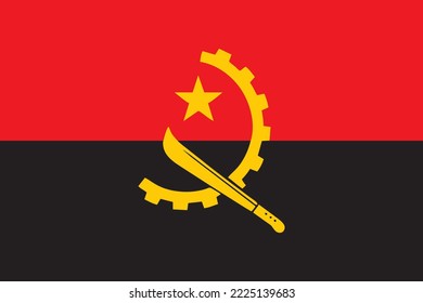 Angola's flag consists of red top half and black bottom half