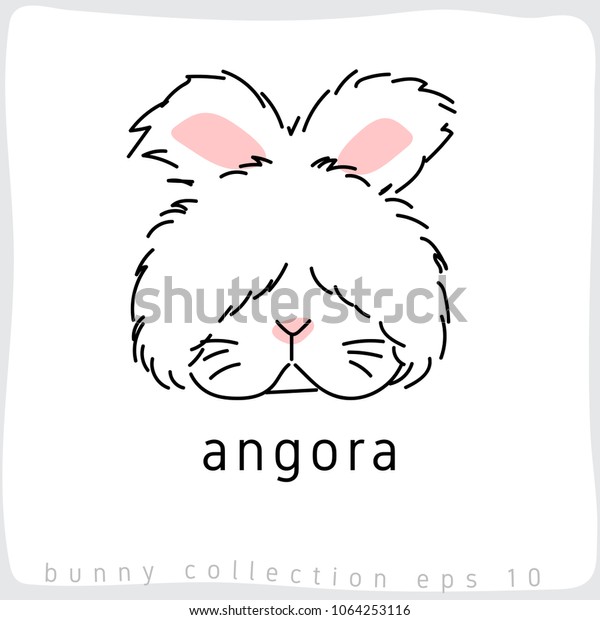 Angora Rabbit Breed Collection Vector Illustration: vector de stock ...