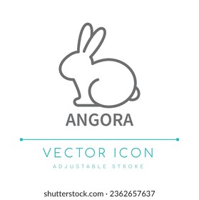 Angora Wool Textile Vector Line Icon