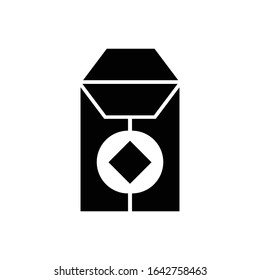 Angpao with glyph icon vector 