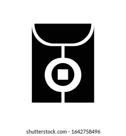 Angpao with glyph icon vector 