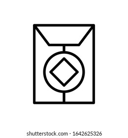 Angpao with outline icon vector