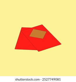 Angpao red envelope vector illustration. Chinese traditional gifts envelope, coins, money for Chinese New Year, birthday, wedding and other holidays.