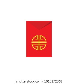 Dibujo ilustrativo de vectores dorados con sobres rojos angpao