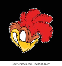 angr chicken head vector for commercial use