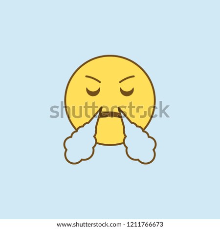 angry 2 colored line icon. Simple yellow and brown element illustration. in anticipation of victory concept outline symbol design from emoji set