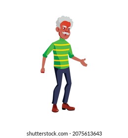 angry african man senior shouting at sales manager in store cartoon vector. angry african man senior shouting at sales manager in store character. isolated flat cartoon illustration