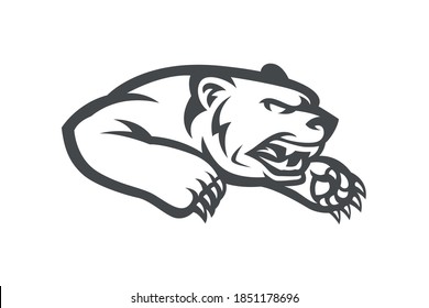 Angry Agressive Bear Sports Logo Mascot. Modern Vector Concept