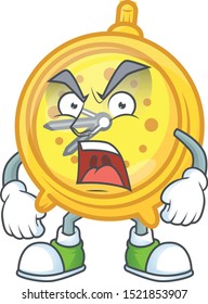 Angry alarm clock cartoon with machine classic.