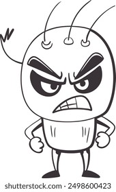 angry alien line art vector design