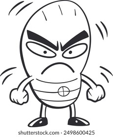 angry alien line art vector design