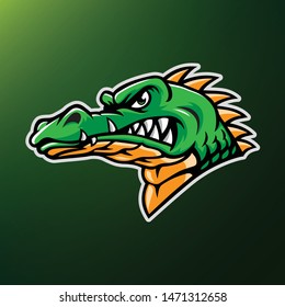 Angry Alligator Head Mascot for esport logo