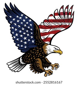 angry American eagle vector clip art illustrations 